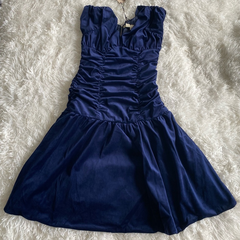 Alice’s Pig Navy Blue Velvet Dress